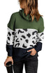Turtleneck Splicing Chunky Knit Pullover Sweater